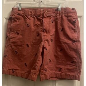 L.L. Bean Anchor Print Chino Shorts Men's 34 W Cotton Nautica Casual Wear